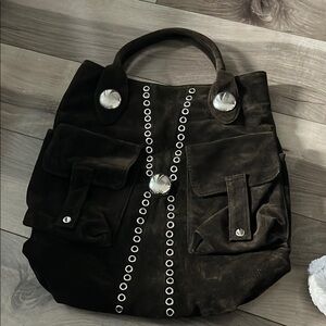 Brown purse with silver details